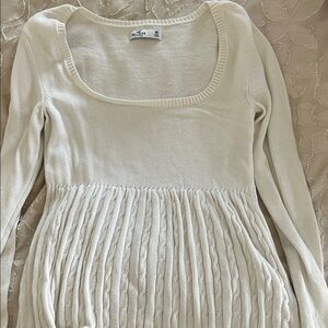 Hollister Ivory Cable Knit Top
